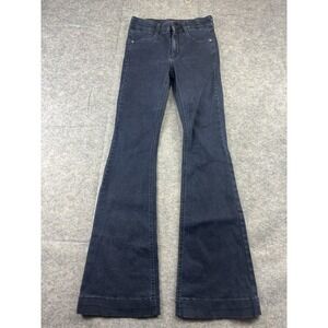 Stella McCartney Women's Size 26 Long Wide Flare Western 70s Blue Jeans Italy